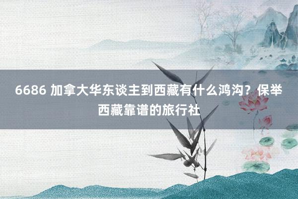 6686 加拿大华东谈主到西藏有什么鸿沟？保举西藏靠谱的旅行社