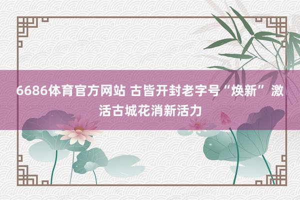 6686体育官方网站 古皆开封老字号“焕新” 激活古城花消新活力