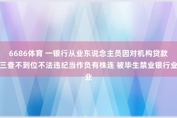 6686体育 一银行从业东说念主员因对机构贷款三查不到位不法违纪当作负有株连 被毕生禁业银行业